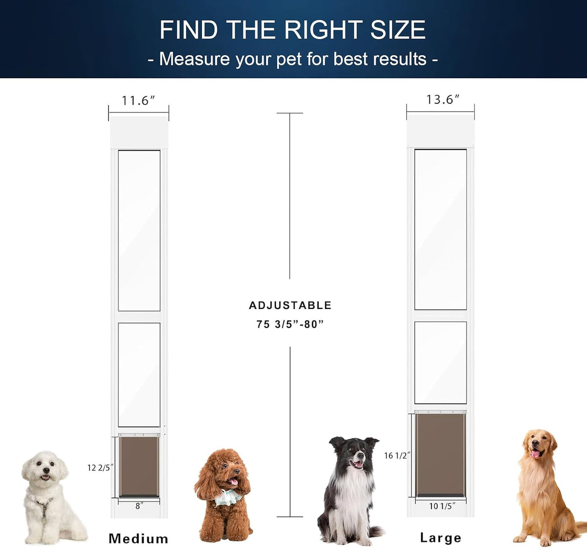 Dog Door for Sliding Glass Door - White / Large - image 2