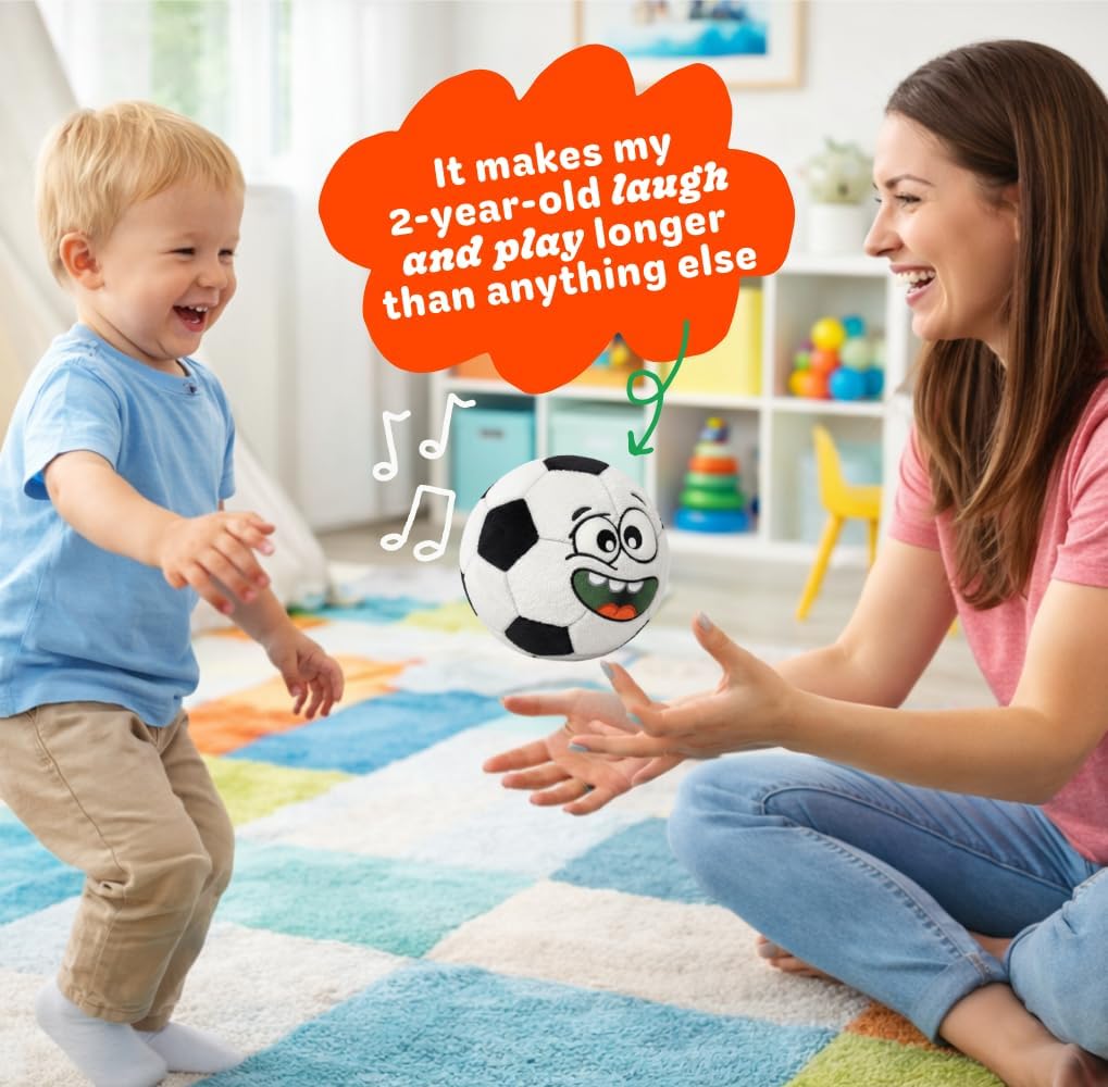 Move2Play, Hilariously Interactive Toy with Music & Sound Effects | Birthday Gift for Boy & Girl - Soccer - Black & White - image 4