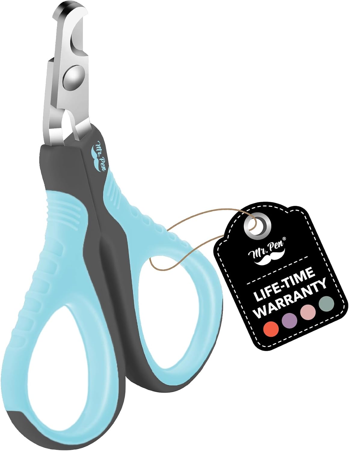 Mr. Pen, Cat Nail Clipper, Stainless Steel - Sky Blue & Dark Gray