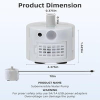 Ultra-quiet DC 5V replacement pump with USB cable for stainless steel cat water fountains - view 3
