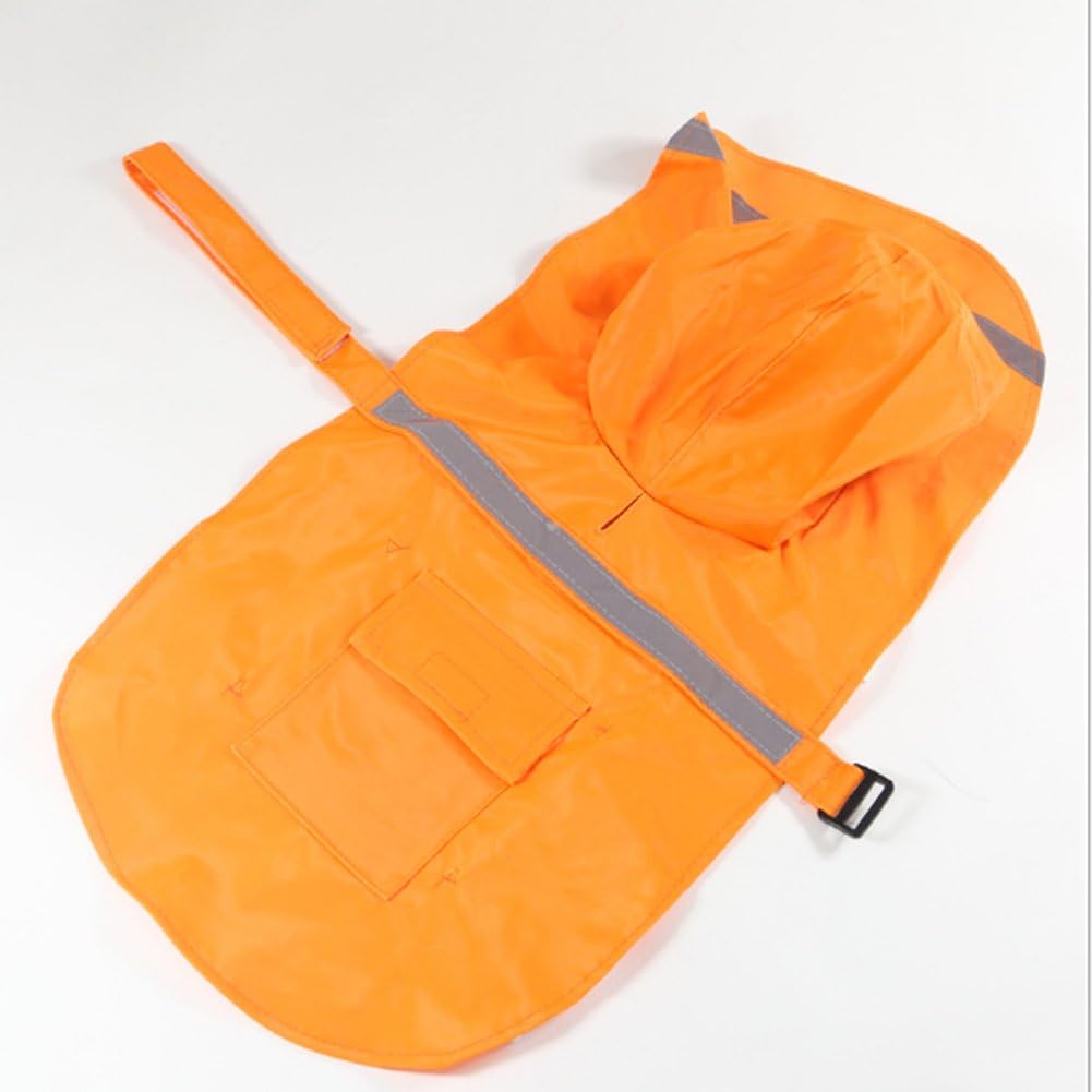 Large Dog Raincoat Adjustable Pet Water Proof Clothes Lightweight - Orange / X-Large (Pack of 1) - image 2