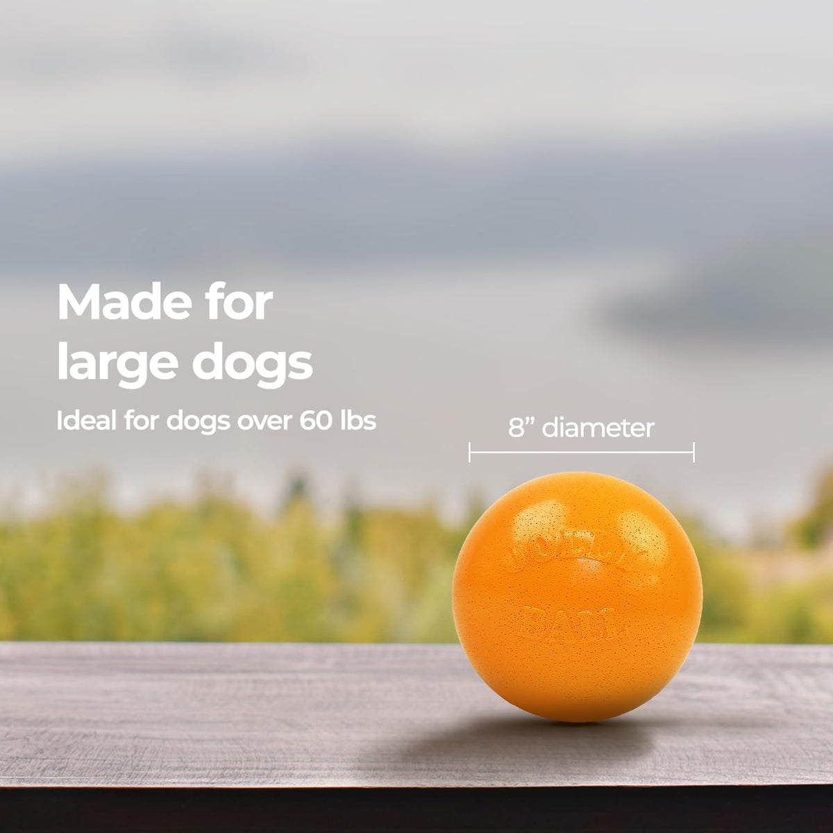 Jolly Pets Bounce-n-Play Dog Toy Ball - Orange / Large (8 in) - image 4