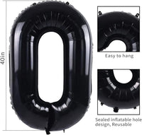 40 Inch Gold Number 1 Balloon - Black Balloon / 40 Inch Number 40 - image 3
