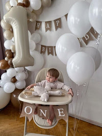 Number Balloons 1st Birthday Decorations - Cream / Number 1 - image 3