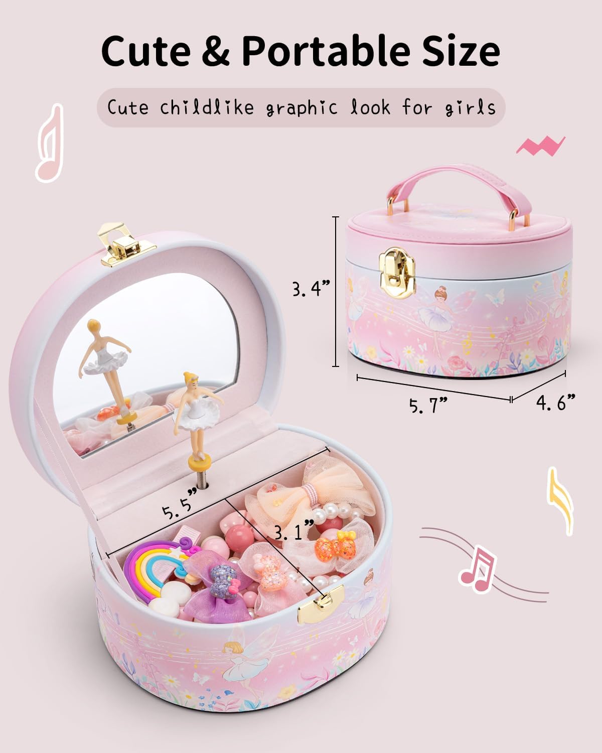 VLANDO Musical Jewelry Box for Girls - Fairy - image 3