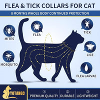 4 Pack Flea Collar for Cats 32 Months Prevention, Waterproof Natural Treatment Collar Adjustable for All Breeds and Size(Black & Purple)