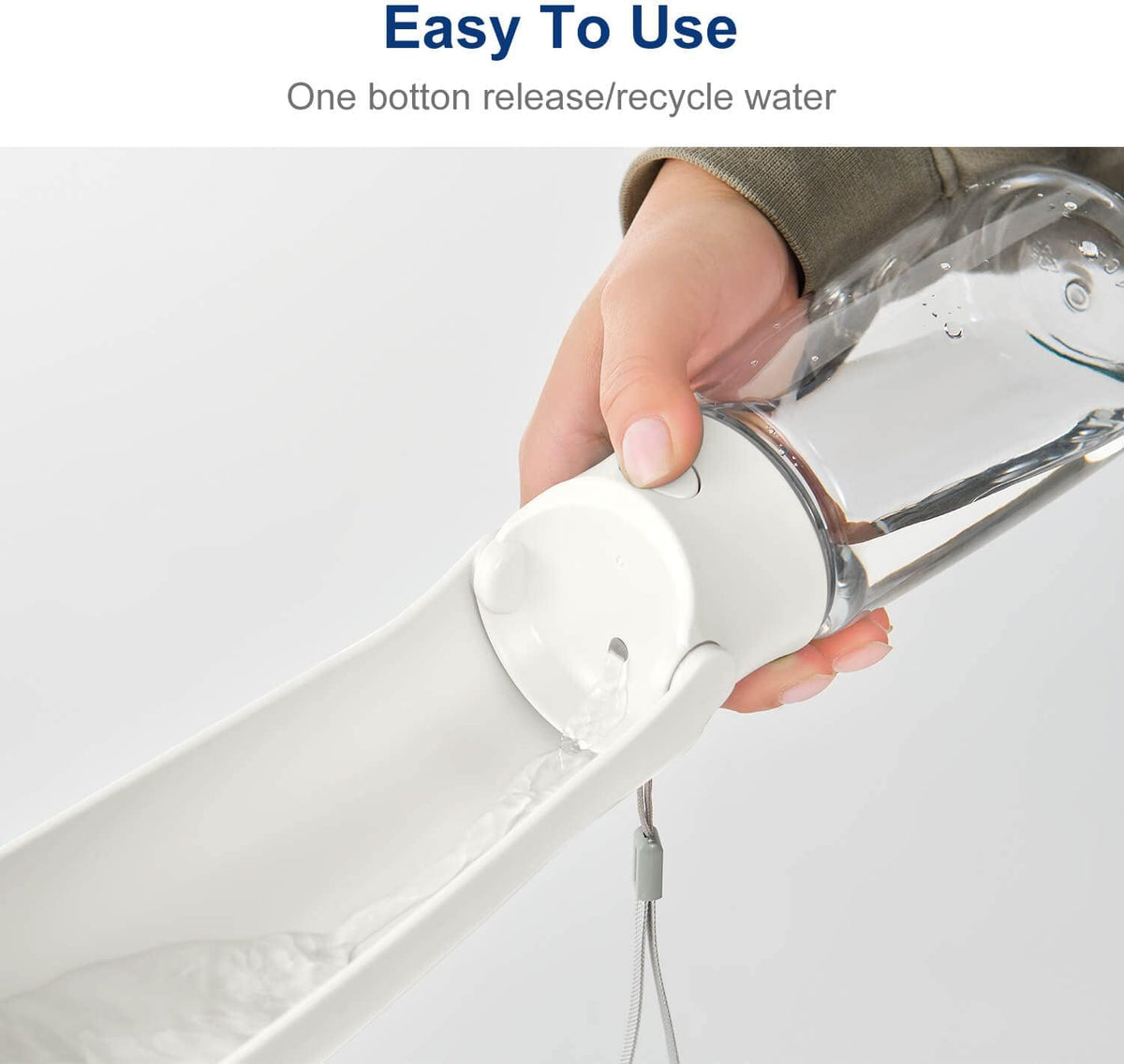 WePet Foldable Portable Dog Water Bottle Puppy Water Dispenser - #02 White / 19 oz - image 2