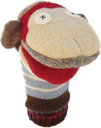 Cate and Levi reclaimed wool hand puppet, handmade dog in mixed colors, 12 inches - view 5