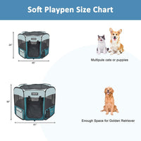 JESPET 61" Pet Dog Playpens - Teal Blue / 61x61x30 Inch (Pack of 1) - image 2