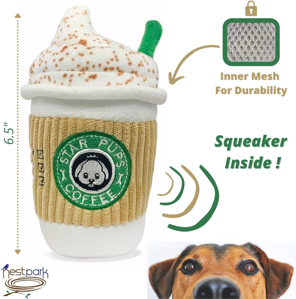 Nestpark Parody Star Pups Coffee Dog Toy Pup'kin Spice Latte - image 4