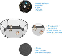 Small Animal Playpen, Pop-Up Portable Play Yard for Guinea Pigs - Black - image 2