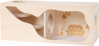 Wooden Hamster Hideout House, Small‑Pet Habitat Tunnel - Living Room