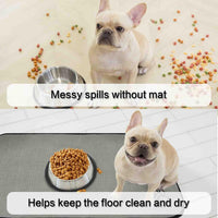Dog Food Bowl Mat Pet Feeding Mat for Food Water 14.2x24In Grey – Essentials for Dogs - Grey Rectangle / 32"L x 21"W - image 4
