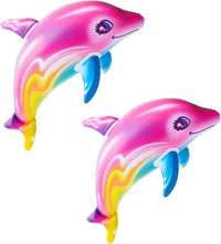 Zugar Land 2-Pack 36-Inch Pink Rainbow Dolphin Inflatable Beach Pool