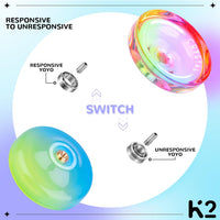 K2 Crystal Responsive Yoyo for Kids，Professional Yo-yo for Beginners – Fun for Kids & Family - Rainbow Gradient - image 4