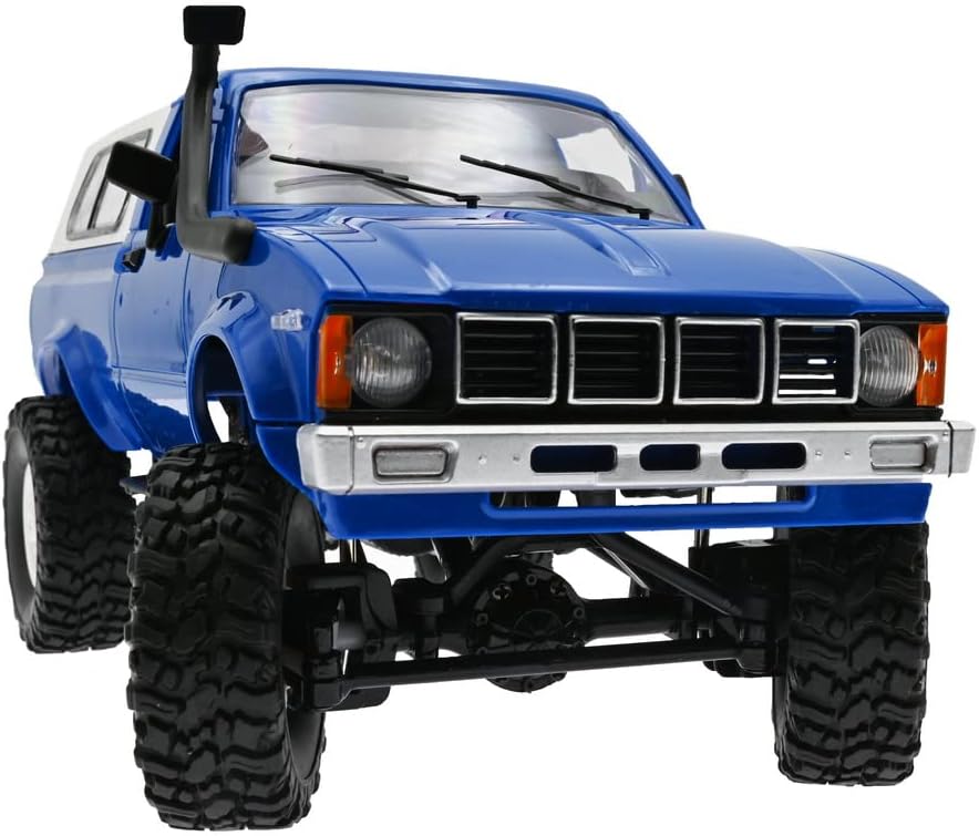 WPL C24 1/16 scale blue RC rock crawler 4x4 off-road pickup truck with LED lights - view 2