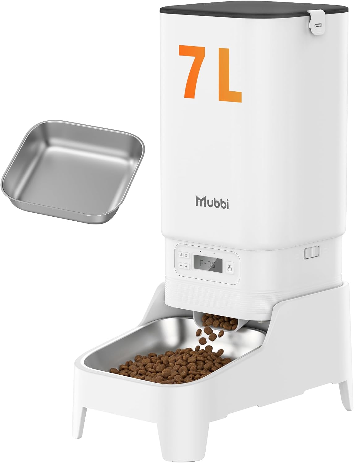 Automatic Dog Feeder with Elevated Stand - White-7L Standard / Basic with Stand