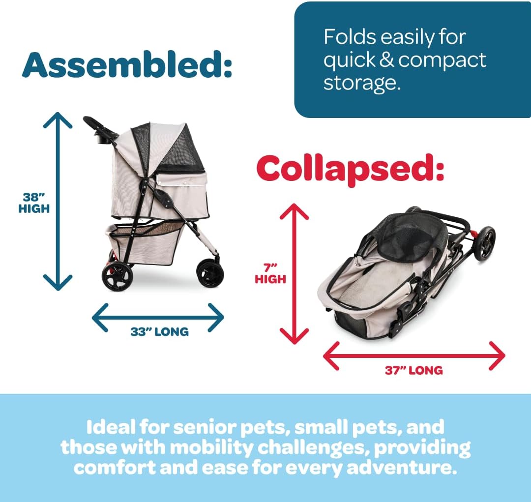 Carlson Pet Products Stroller - Khaki with Black Accents - image 2