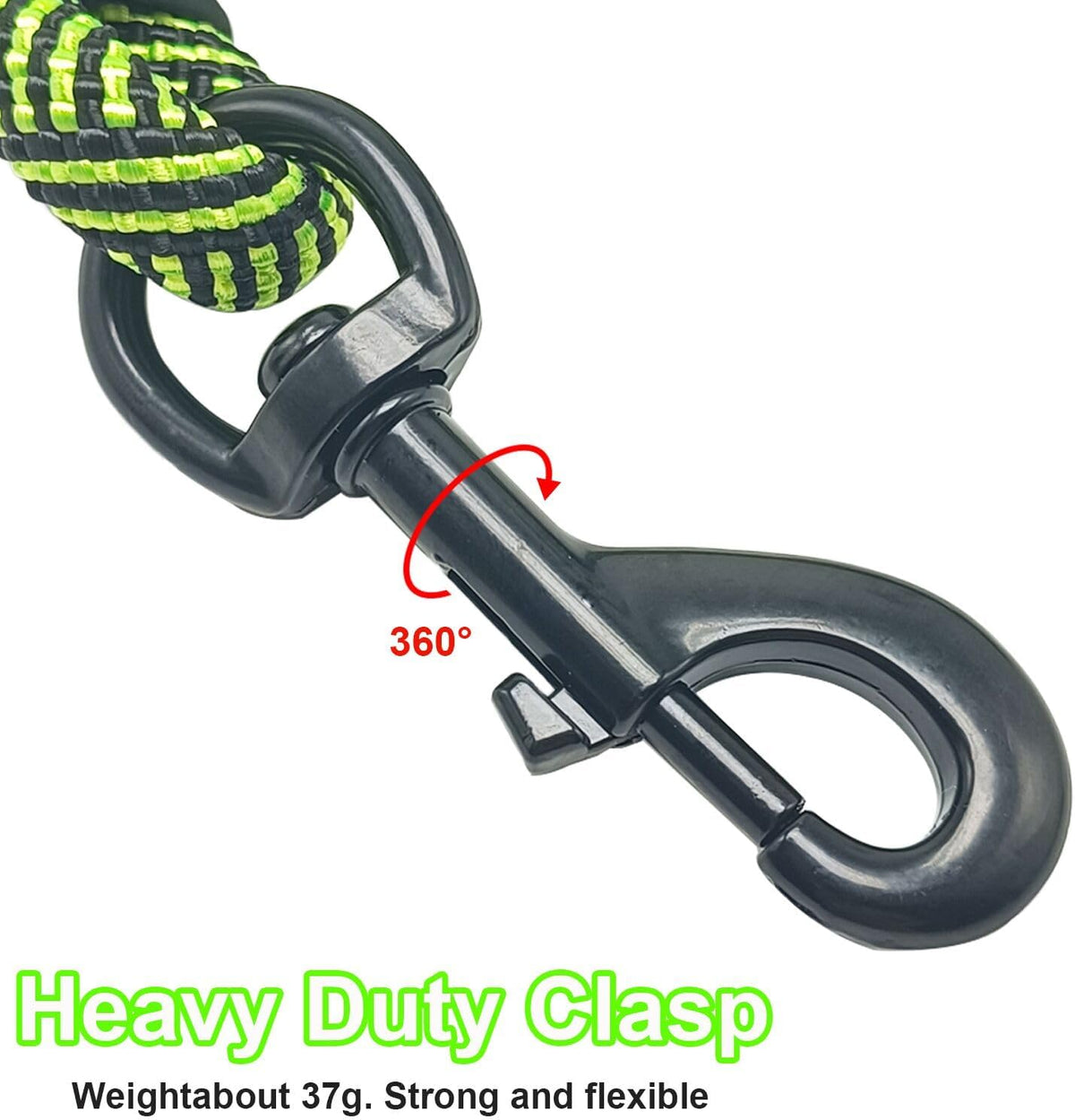 MayPaw Rope Dog Leash, Thick Leash for Medium Large Dogs - green black / 1/2" * 10' - image 2