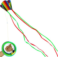 HENGDA rainbow parafoil kite with long tail, string winder and carry bag