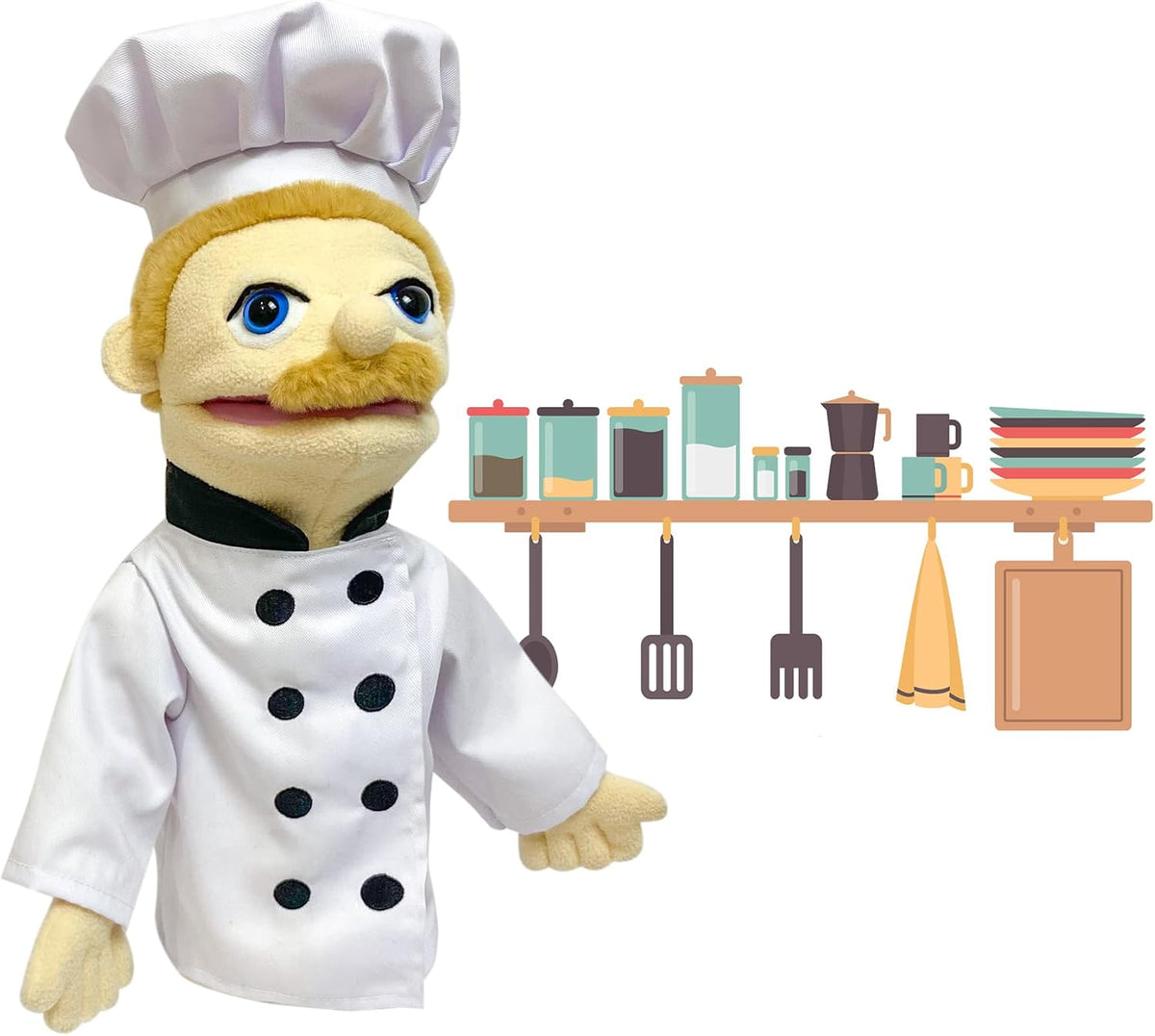 16" Puppets Entriloquist Puppet - H-chef - image 4