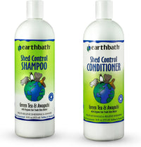 earthbath Oatmeal & Aloe Dog Shampoo and Conditioner - Green Tea Shed Control / 16 Fl Oz (Pack of 2)