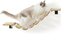 FUKUMARU Cat Bridge Wall Mounted, 12.8-Inch Expanded Feline Perch & Climbing Steps for Custom Kitten Highway Systems, Multi-Level Wall Shelves Furniture