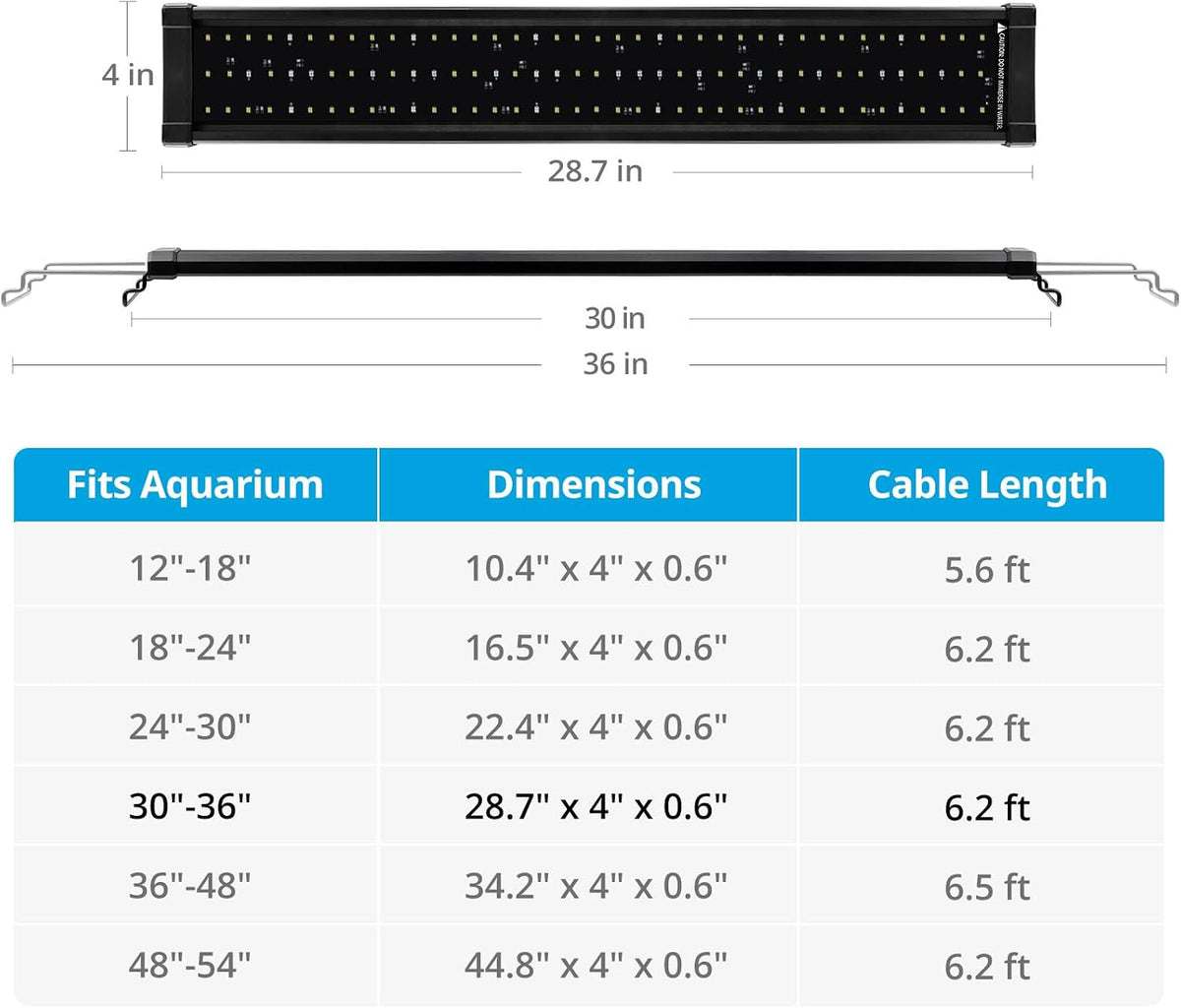 NICREW ClassicLED Plus LED Aquarium Light, 15W - 30 - 36 in - image 3