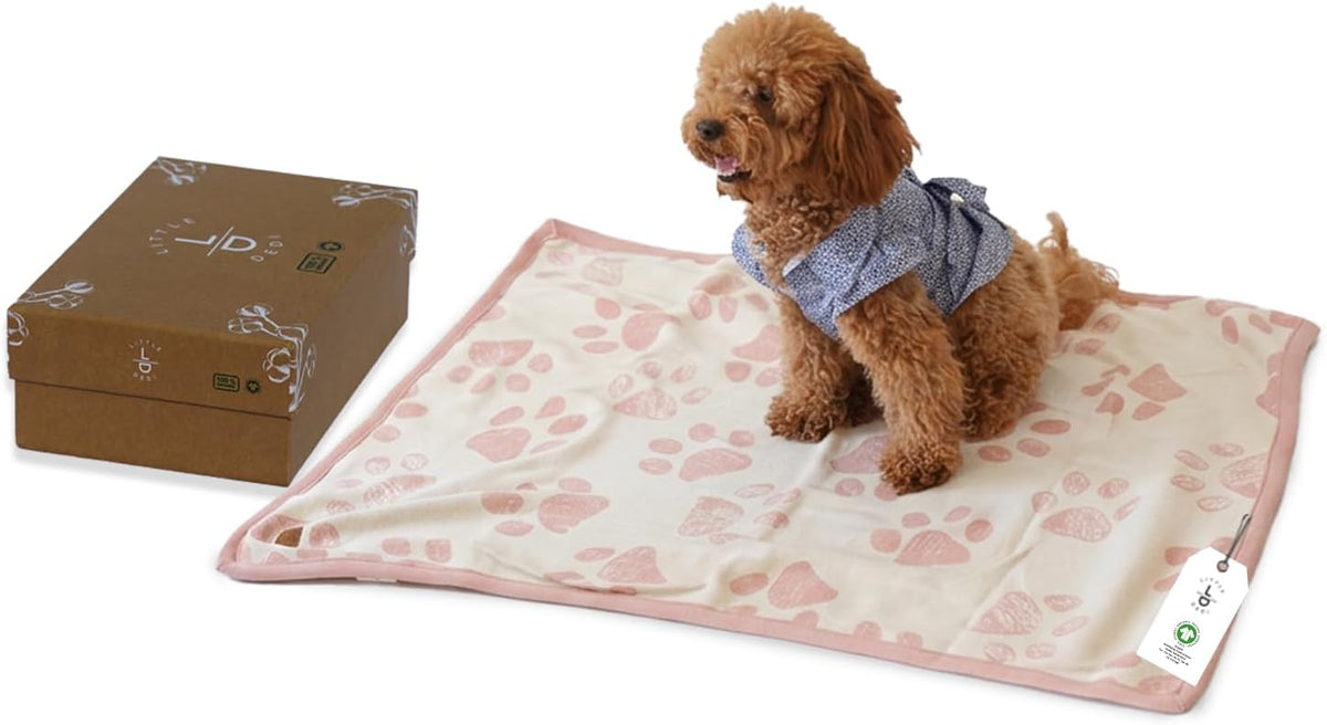 Small Pet Blanket, 100% Organic Cotton - Pink