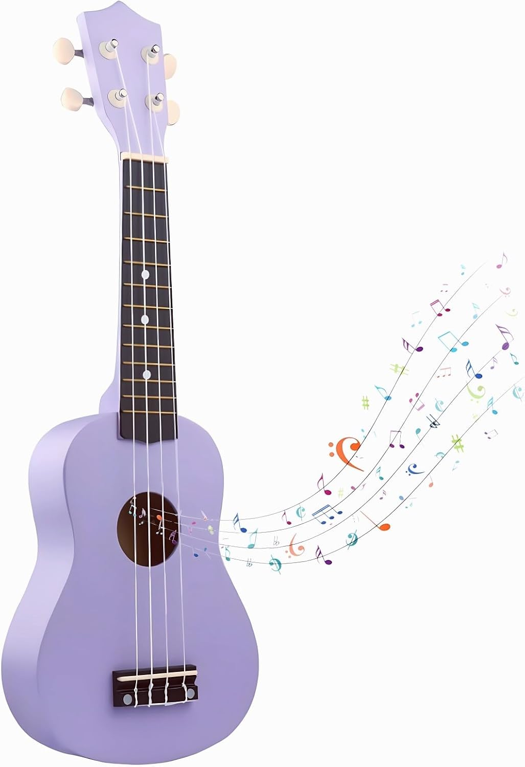 Jakeloo 21 inch pink carbon fibre acoustic guitar ukulele with 4 strings