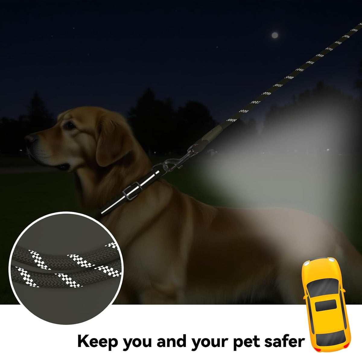 Long Dog Training Leash，Heavy Duty Reflective Rope Lead for Small - Olive Green / 10FT - image 3