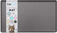 CatGuru Premium Cat Food Mat - 19"L x 11"W / Carbon