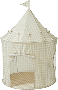 3 Sprouts Kids Play Tent for Ages 3 to 10 - Gingham Beige - image 2