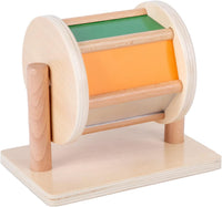Adena Montessori Play Kit: Knob Puzzle, Drum & Ball, 6-12m – Fun for Kids & Family - Mirror Peekaboo Knob Puzzle & Spinning Drum - image 3
