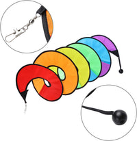 Gejoy 4 Pieces Rainbow Wind Spinner Outdoor Hanging Wind Socks - 57 Inch - image 3
