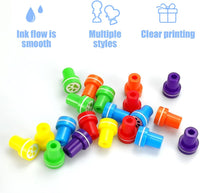 AHKUNMT 36 paw print self inking stampers in red, yellow, blue, green, orange and purple - view 3