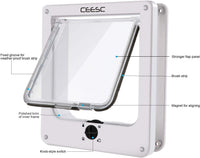 CEESC Medium Cat Door for Interior/Exterior, for Pets <15.75" - XL- Inner size: 7.7"(W) x 8.9"(H) / White - image 3