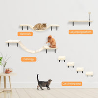 Cat Wall Shelves, Space-Saving Wood Cat Wall Furniture for Indoor Cats – Essentials for Cats - dark grey - image 3