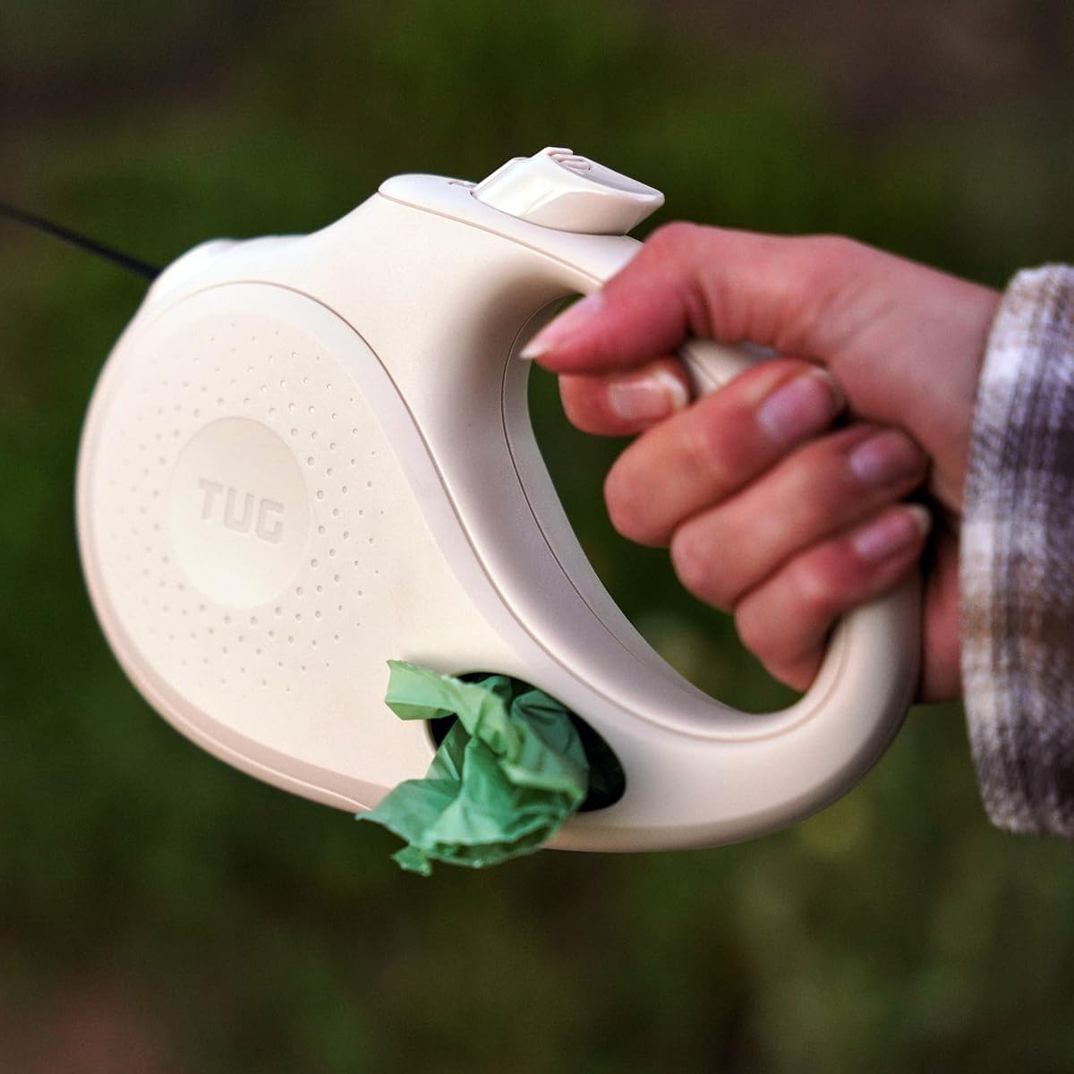 TUG Oval 360° Tangle-Free Retractable Dog Leash with Integrated Waste - Cream / Large - image 3
