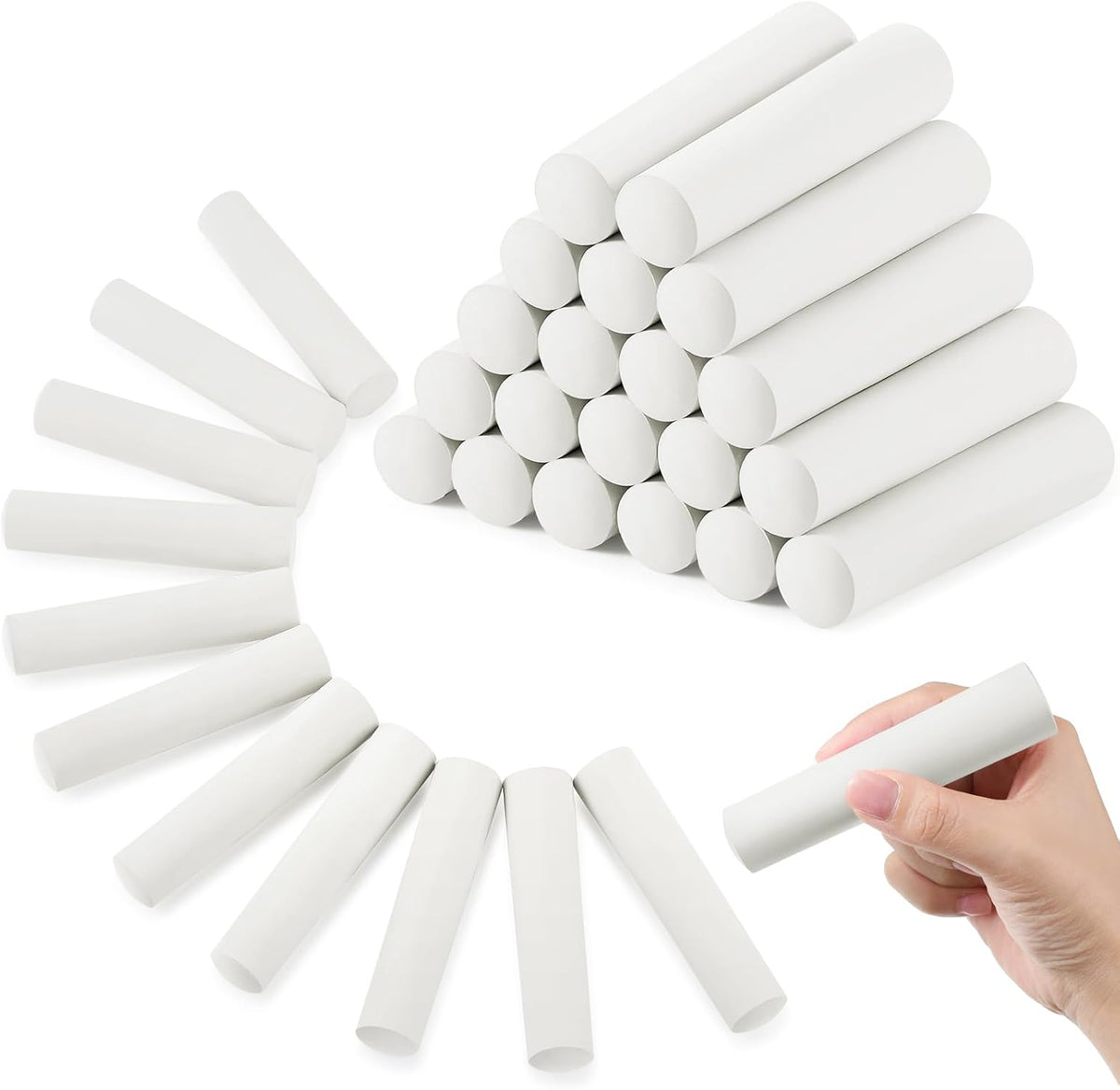 Fulmoon 40 pieces jumbo round white sidewalk chalk for kids - view 10