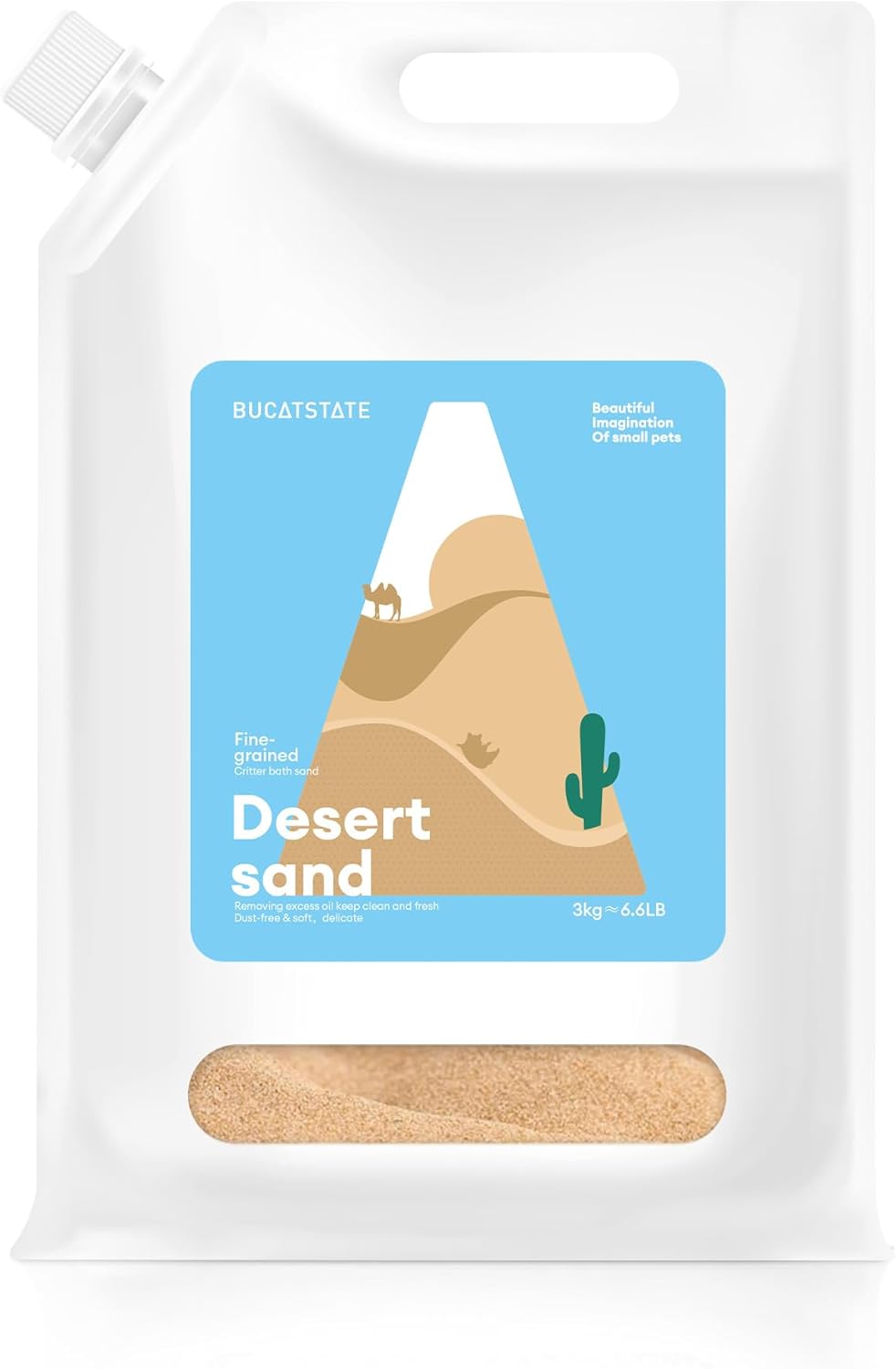 BUCATSTATE Hamster Bath Sand with Pour Spout - 6.6LB / Fine Sand