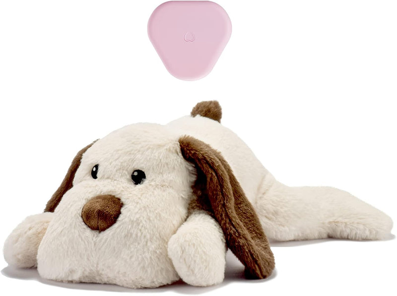Moropaky Heartbeat Puppy Toy Dog Heartbeat Toy for Anxiety Relief - White