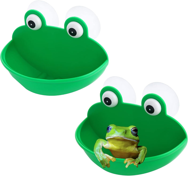 Pensino Frog Habitat Frog Dish Holder with Suction Cups - 2pc