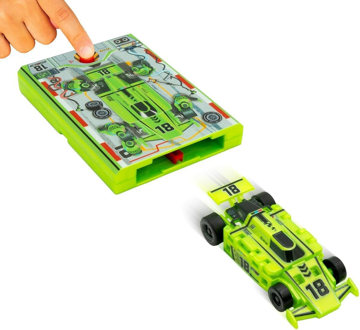 FLAT 2 FAST Original Speed Card Racer - Speed - 1 Pack / Neon Green