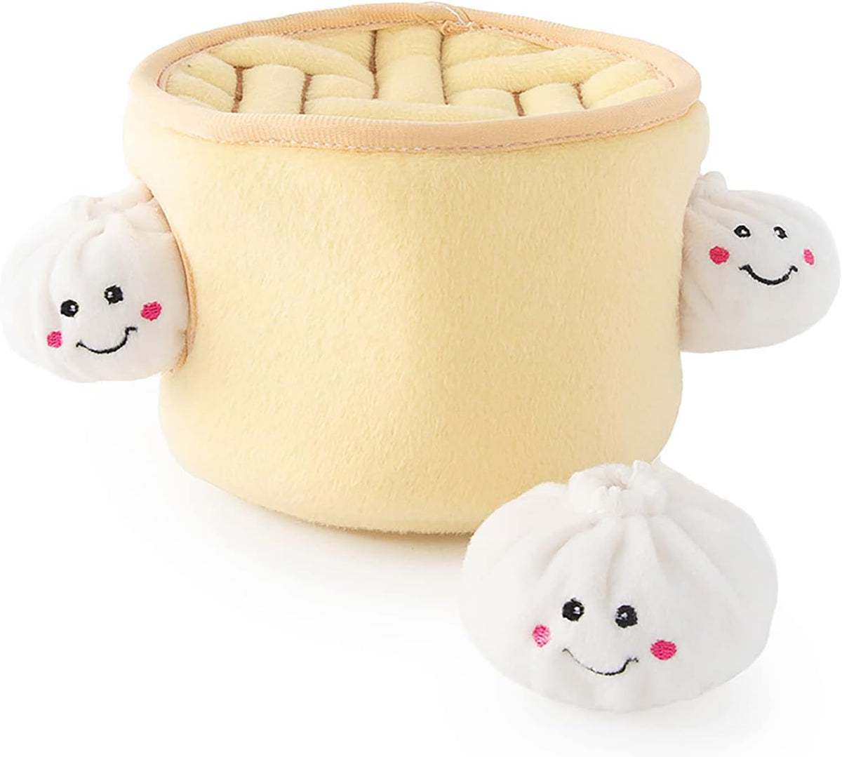 ZippyPaws Burrow Hide & Seek Plush Puzzles, Milk and Cookies - Soup Dumplings