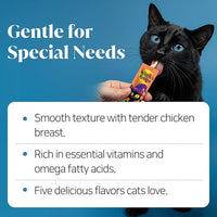 Witch's Recipe Lickable Cat Treats, Creamy Squeezable Puree, Grain-Free, 100 Tubes, Chicken Tuna Salmon goatmilk Capelin Flavors 0.5oz Each Tube