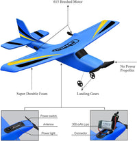 HAWK'S WORK 2 CH RC Airplane, RC Plane Ready to Fly - Blue - image 2