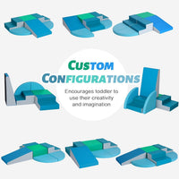 TODIBY 6-Piece Soft PU Leather Toddlers Climbing Toys - Dark Green, Sky Blue, Navy, Green / Regular Size - image 3