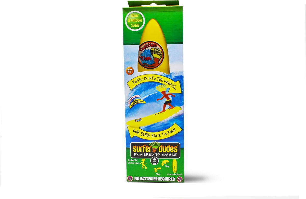 Surfer Dudes Classics Wave Powered Mini-Surfer and Surfboard Toy - Trestles Tim