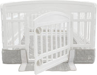 PJYuCien Playpen Top Cover for 36'' Width 4 Panel Pen, Black Paw – Essentials for Dogs - Fits Plastic 4 Panels Playpen / Bottom, 36"Width, Gray White ( Adhesive Tape Connections ) - image 2